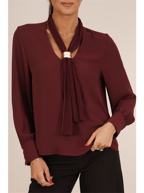 Casacca in viscosa e seta GM by Gai Mattiolo | GM4201BURGUNDY